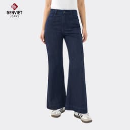 [ẨN] Quần Dài Nữ GENVIET Chất Liệu Jean Cao Cấp Dáng Loe, Quần Bò Nữ Ống Vẩy Đơn Giản Tôn Dán 8721 5