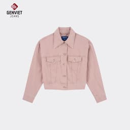 Áo Khoác Croptop Dài tay Nữ GENVIET JEANS Chất Liệu Denim  9086 6