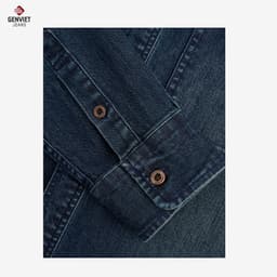 [ẨN] Áo sơ mi jean nam GENVIET JEANS dài tay dáng ôm vải denim cotton mềm hiệu ứng giặt loang basic tôn dáng 9092 6