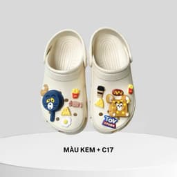Dép sục nữ gắn charm cute màu kem ( không chữ )– êm nhẹ, thời trang – đi học, đi chơi 3