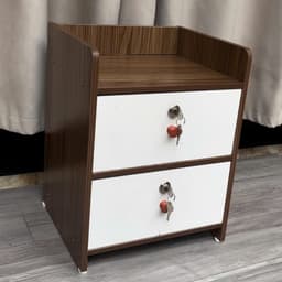 Tủ Đầu Giường 2 Ngăn Kéo Có Khoá Gỗ MDF Cao Cấp - Kệ Đầu Giường Có Ngăn Khoá 2 Ngăn Kéo Tiện Dụng và Sang Trọng 2