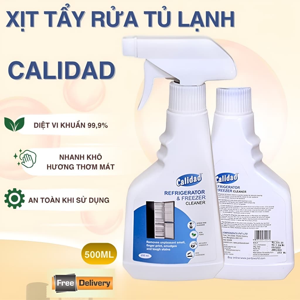 Xịt Vệ Sinh Tủ Lạnh Đa Năng CALIDAD 500ml – Khử Mùi, Tẩy Sạch Mảng Bám, Diệt Khuẩn