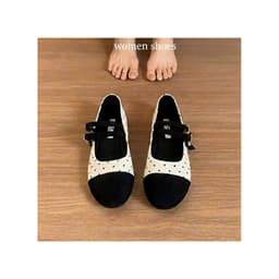𝙔𝙐𝙇𝙄𝙉𝘼 - Giày Búp Bê  Đế Bệt Mũi Tròn Phối Chấm Bi Quai Ngang Dễ Thương - C65 5