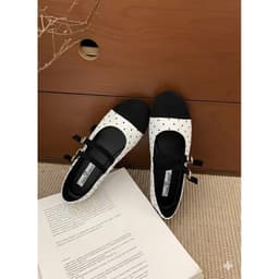 𝙔𝙐𝙇𝙄𝙉𝘼 - Giày Búp Bê  Đế Bệt Mũi Tròn Phối Chấm Bi Quai Ngang Dễ Thương - C65 2