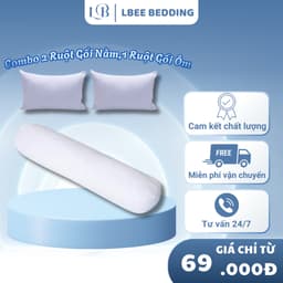 Combo 2 Ruột Gối Nằm 45cmx65cm, 1 Ruột Gối Ôm 35cmx100cm Bông Trắng Tinh Khiết Hàng Loại 1 1
