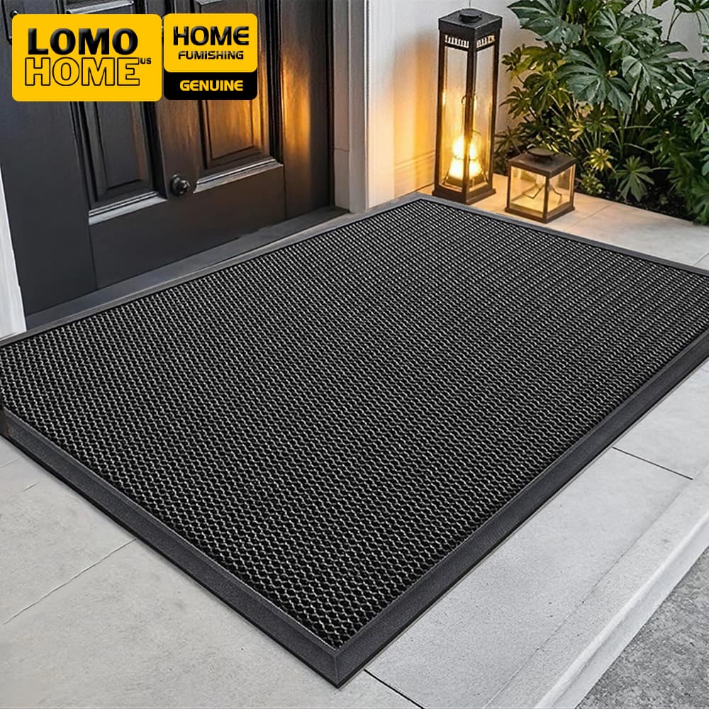 Thảm chùi chân siêu sạch LOMO để cửa ra vào, vải lưới polyester đàn hồi, đáy cao su chống trượt, chống mòn hiệu quả