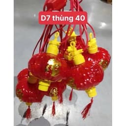 Dây đèn LED lồng đèn đỏ chữ Phúc D7 Tròn Trụ trang trí lễ Tết 10 quả đèn dài 5m cắm điện 3