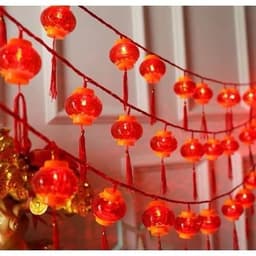 Dây đèn LED 5m 12 quả đèn lồng mini đỏ may mắn trang trí Tết 2 lớp cắm điện tiện lợi cho lễ Tết 6