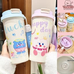 Cốc giữ nhiệt hoạ tiết cute, đáng yêu dung tích 550ml. Lõi Inox 304 kèm 1 lớp chân không giúp giữ nhiêt tốt hơn VINBEO 1