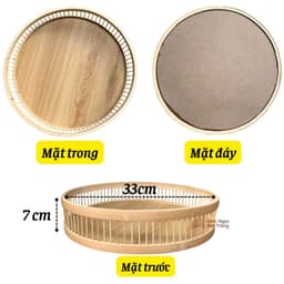 Mâm đựng bát đĩa - Khay đựng bộ bát đĩa hoa mặt trời - Mâm để bộ bán đĩa cúng gia tiên 7