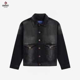 Áo khoác jean nam dáng suông GENVIET JEANS vải denim cao cấp trẻ trung thanh lịch 9093 5