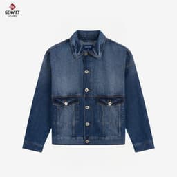 Áo khoác jean nam dáng suông GENVIET JEANS vải denim cao cấp trẻ trung thanh lịch 9093 7