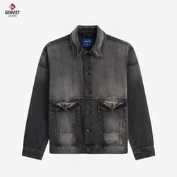 Áo khoác jean nam dáng suông GENVIET JEANS vải denim cao cấp trẻ trung thanh lịch 9093 3