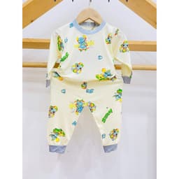 Bộ thun lạnh tay dài họa tiết cho bé trai và bé gái 7-16kg chất mềm mát 4
