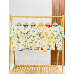 Bộ thun lạnh tay dài họa tiết cho bé trai và bé gái 7-16kg chất mềm mát 5