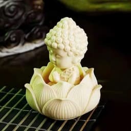Tượng phật Sakyamuni ngồi đài sen mini để taplo ô tô, bàn làm việc mang lại bình an và may mắn 5