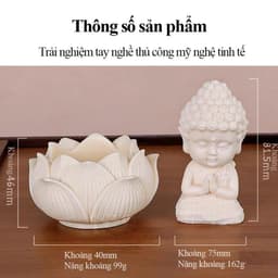 Tượng phật Sakyamuni ngồi đài sen mini để taplo ô tô, bàn làm việc mang lại bình an và may mắn 9