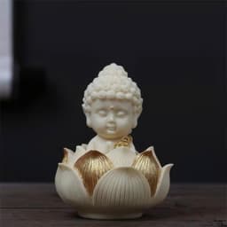 Tượng phật Sakyamuni ngồi đài sen mini để taplo ô tô, bàn làm việc mang lại bình an và may mắn 6