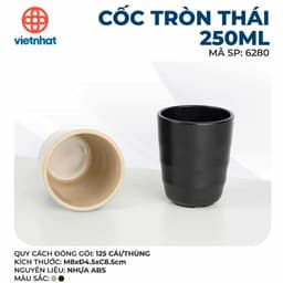 Combo 10 Cốc Tròn Thái Nhám 250 ml, 330 ml Bền đẹp chịu nhiệt tốt, nhựa cao cấp hàng Việt Nhật 4