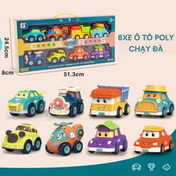 Bộ Đồ Chơi Set 8 Xe Ô Tô Police Chạy Đà ToysLit Kiểu Dáng Hoạt Hình Cho Bé Vui Chơi Giải Trí 1