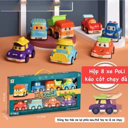 Bộ Đồ Chơi Set 8 Xe Ô Tô Police Chạy Đà ToysLit Kiểu Dáng Hoạt Hình Cho Bé Vui Chơi Giải Trí 2