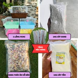 [TẶNG MÀI RĂNG] COMBO Lồng full phụ kiện + Lót chuồng + Thức ăn vỗ béo + Cát tắm cho hamster 1