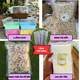 [TẶNG MÀI RĂNG] COMBO Lồng full phụ kiện + Lót chuồng + Thức ăn vỗ béo + Cát tắm cho hamster 2