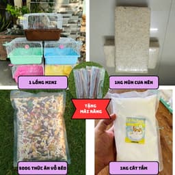 [TẶNG MÀI RĂNG] COMBO Lồng full phụ kiện + Lót chuồng + Thức ăn vỗ béo + Cát tắm cho hamster 3