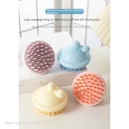 Bàn Chải Gội Đầu Silicon Hình Nơ Dễ Thương, Bàn Chải Massage Làm Sạch Da Đầu VINBEO 2
