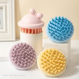 Bàn Chải Gội Đầu Silicon Hình Nơ Dễ Thương, Bàn Chải Massage Làm Sạch Da Đầu VINBEO 4