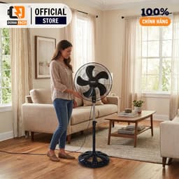 Quạt Đứng Công Nghiệp YanFan D18 màu đen 5 cánh gió mạnh công xuất 65W chính hãng 3
