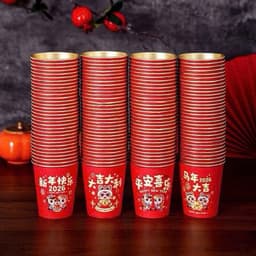 Combo 50 Ly Giấy Đỏ Tết Dùng 1 Lần Đẹp Mắt Hoạ Tiết Chúc Mừng Năm Mới 🍀🍀🍀 7
