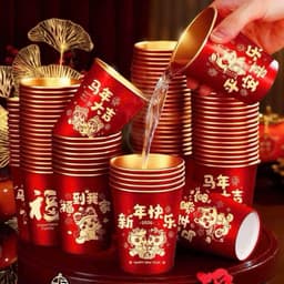 Combo 50 Ly Giấy Đỏ Tết Dùng 1 Lần Đẹp Mắt Hoạ Tiết Chúc Mừng Năm Mới 🍀🍀🍀 6