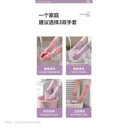 Găng Tay Lót Nỉ Dài 33cm, Bo Chun Ôm Sát Tay Chống Thấm Nước Tràn Làm Ướt Tay VINBEO 5