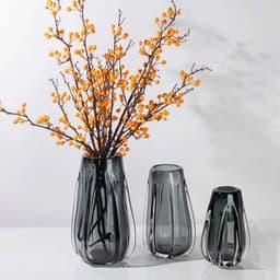 Bình hoa thủy tinh màu xám trong gân xương rồng - bình trang trí - bình trưng bày - HDBTT0022 6