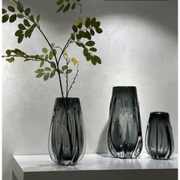 Bình hoa thủy tinh màu xám trong gân xương rồng - bình trang trí - bình trưng bày - HDBTT0022 3