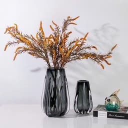 Bình hoa thủy tinh màu xám trong gân xương rồng - bình trang trí - bình trưng bày - HDBTT0022 4