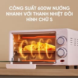 Lò Nướng XABAZY 12L JSD-1202F – 2 Núm Xoay, Hẹn Giờ 60 Phút, Nhiệt 250°C, Nướng Đa Dụng 3