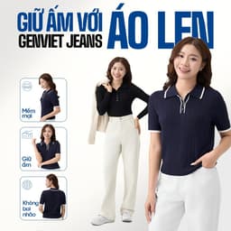 [ẨN] Áo Polo Nữ Chất Len Mềm Mịn GENVIET JEANS Dáng Ôm Vừa Basic 9068 2