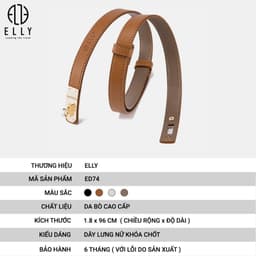 Thắt lưng nữ ELLY ED74 khóa chốt da thật cao cấp dây nịt nữ thời trang chính hãng 3