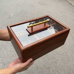 Khay Đựng Bánh Kẹo Cho Tết 2026, Khay Mứt Bằng Gỗ Sồi 100%, Mặt Kính Thủy Tinh Sang Trọng, Kèm Hũ 7