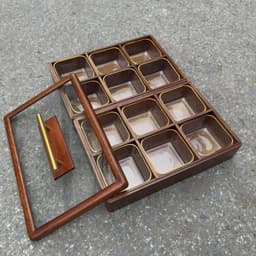 Khay Đựng Bánh Kẹo Cho Tết 2026, Khay Mứt Bằng Gỗ Sồi 100%, Mặt Kính Thủy Tinh Sang Trọng, Kèm Hũ 8