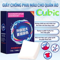 Giấy Thấm Màu Khi Giặt CUBIC AQUA 120 Tờ – Chống Loang Màu, Giữ Quần Áo Như Mới 9