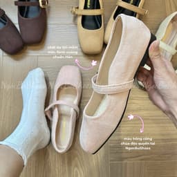 Giày Bệt Nữ - Giày Búp Bê Mary Jane Công Sở Nữ Chất Da Lộn Đơn Giản Thanh Lịch Dễ Phối Đồ Đi Chơi Đi Làm - N0032-Sona 2