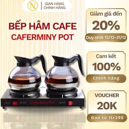 Bếp hâm cafe,bếp đun nóng giữ nhiệt cafe thương hiệu CAFERMINY POT và binh hâm cafe inox cao cấp 1