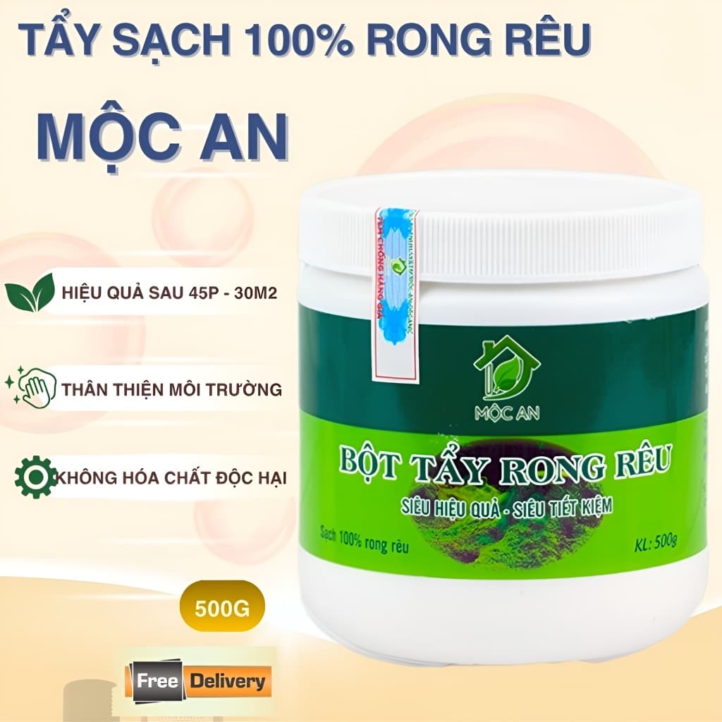 Bột Tẩy Rong Rêu Đa Năng Mộc An 500G – Tường, Nền, Gạch Men, Sân Vườn