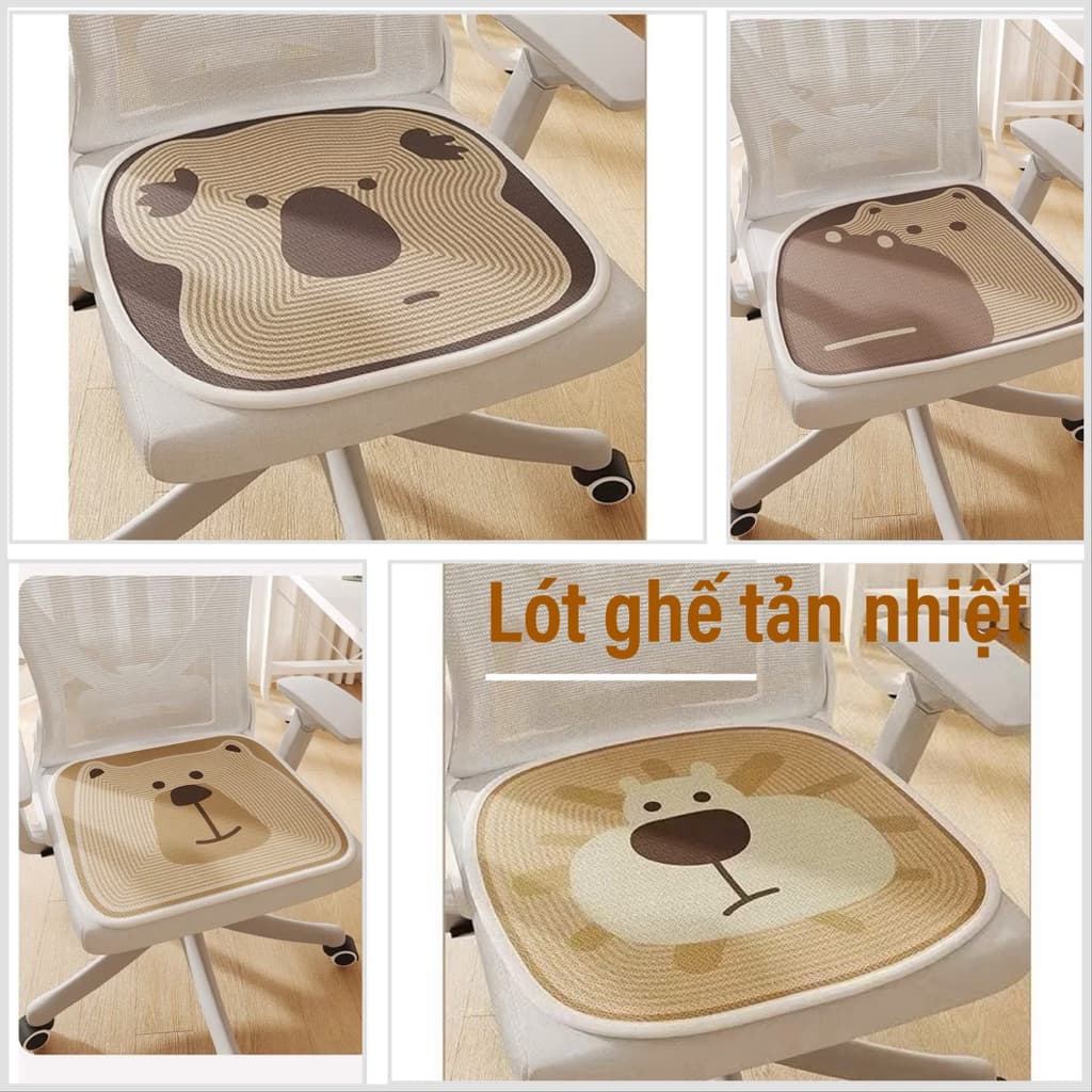 Lót ghế tản nhiệt mùa hè tông Nâu chất liệu lưới tản nhiệt không dệt phong cách Hàn Quốc