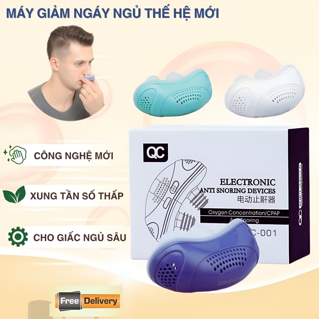 Máy Chống Ngủ Ngáy Mini 2 in 1 Công Nghệ Gió Kép – Thoáng Mũi, Giảm Ngáy Tức Thì