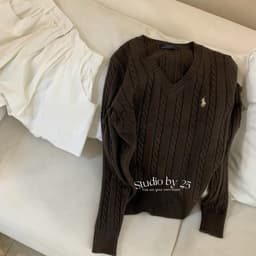 𝟏𝟒𝐚𝐦.𝐬𝐭𝐮𝐝𝐢𝐨 | Áo Len Cổ Tim Nữ Dệt Kim Vặn Thừng Tay Dài Thêu Ngựa Style Hàn Quốc Thu Đông 8