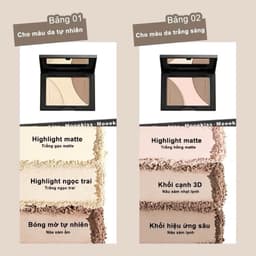 Bảng Phấn Tạo Khối Mooekiss Phấn Bắt Sáng , Bảng Trang điểm Tự Nhiên Lâu Trôi Chống Nước 16.5g DOLLYDOLLY COSMETICS 7